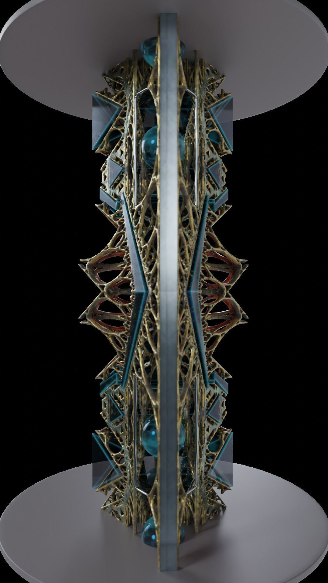 fractal column game ready  Low-poly 3D model_4