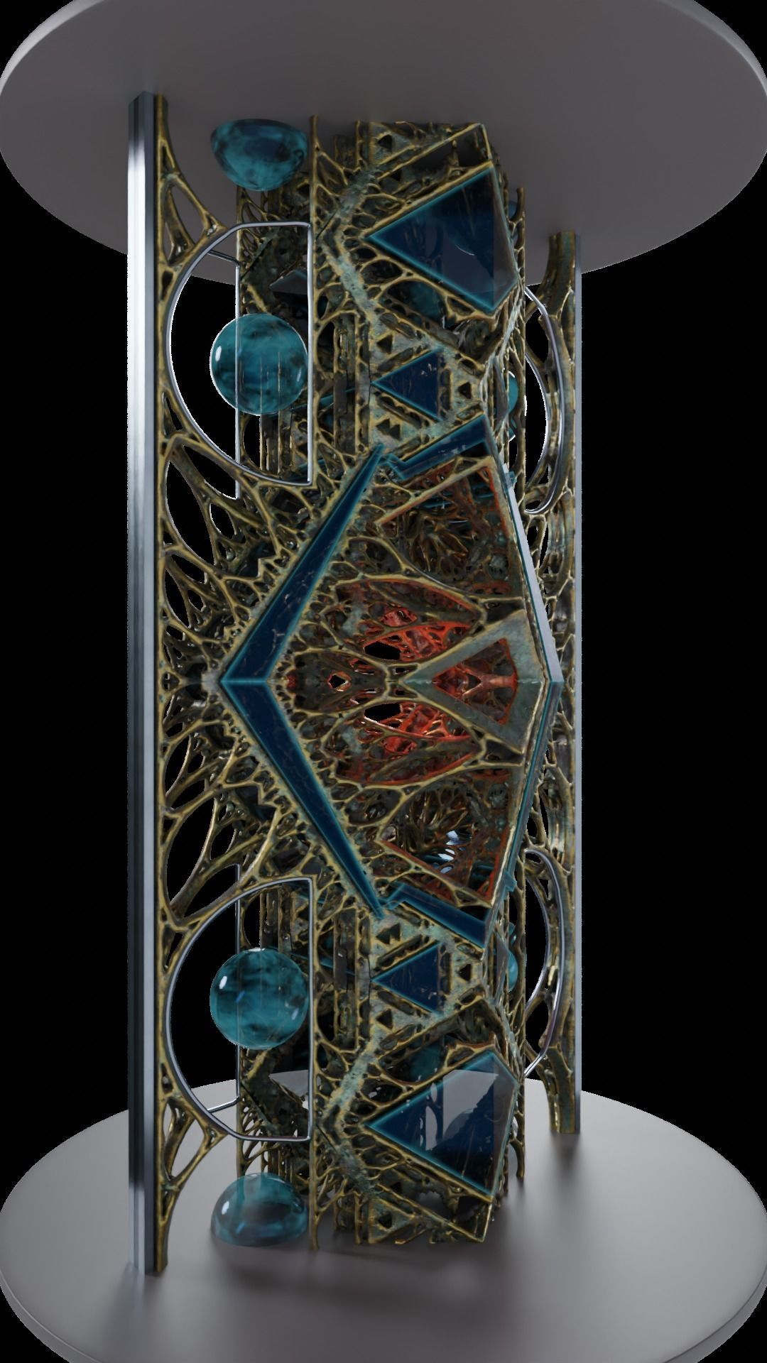 fractal column game ready  Low-poly 3D model_3