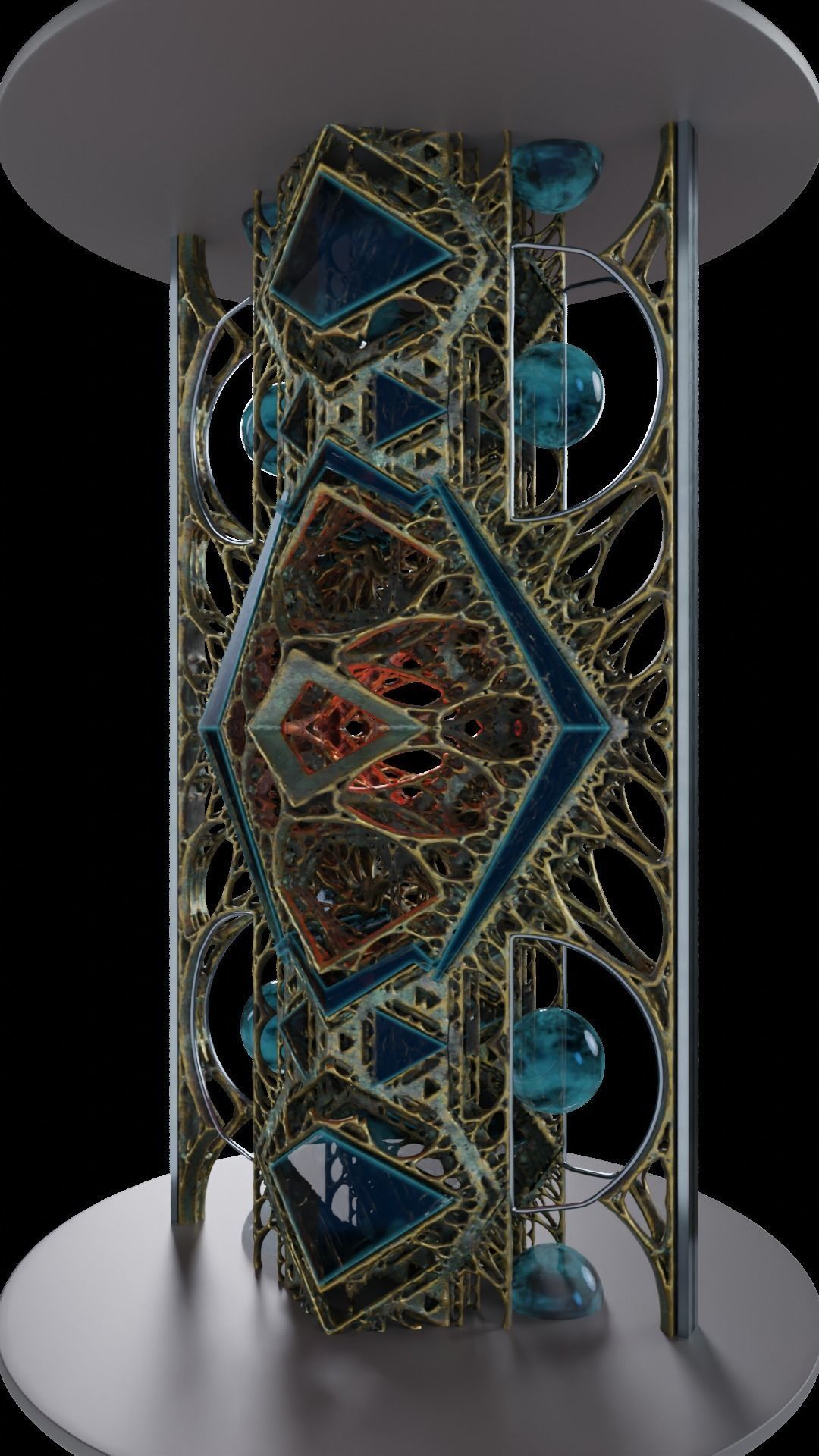 fractal column game ready  Low-poly 3D model_2