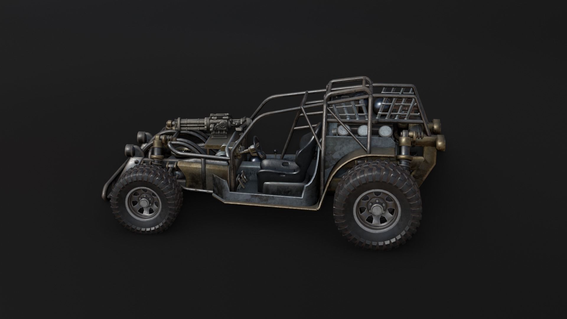 Dune hopper car Low-poly 3D model_2