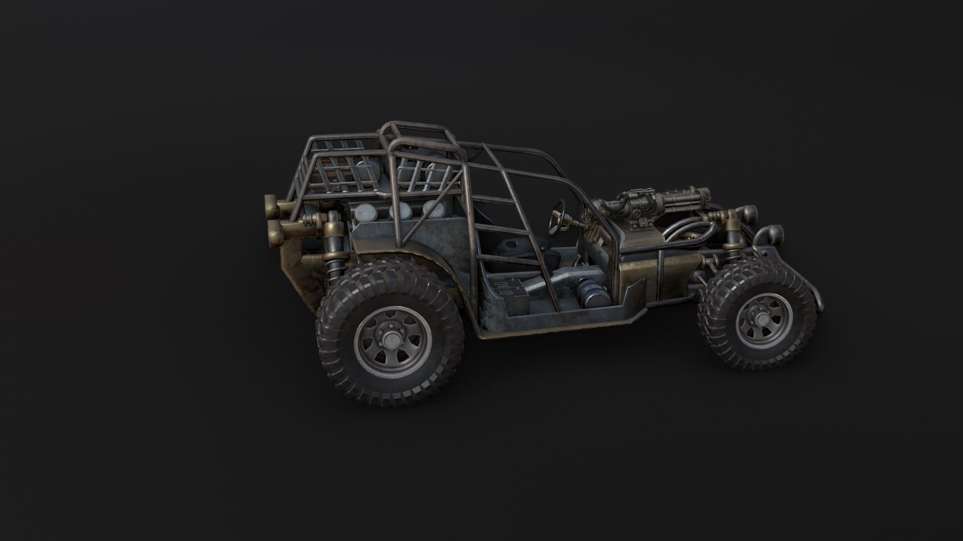 Dune hopper car Low-poly 3D model_17