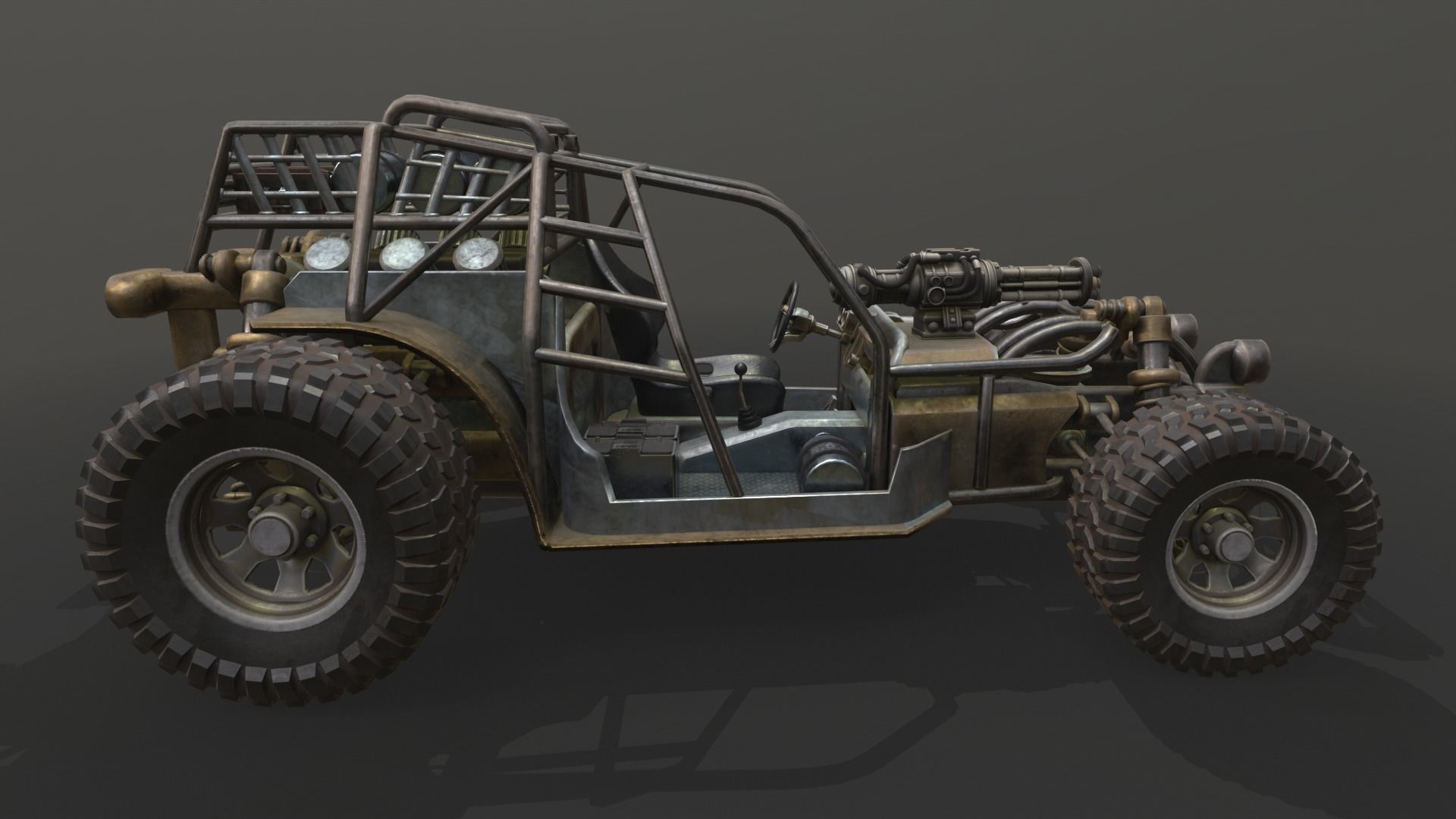 Dune hopper car Low-poly 3D model_43