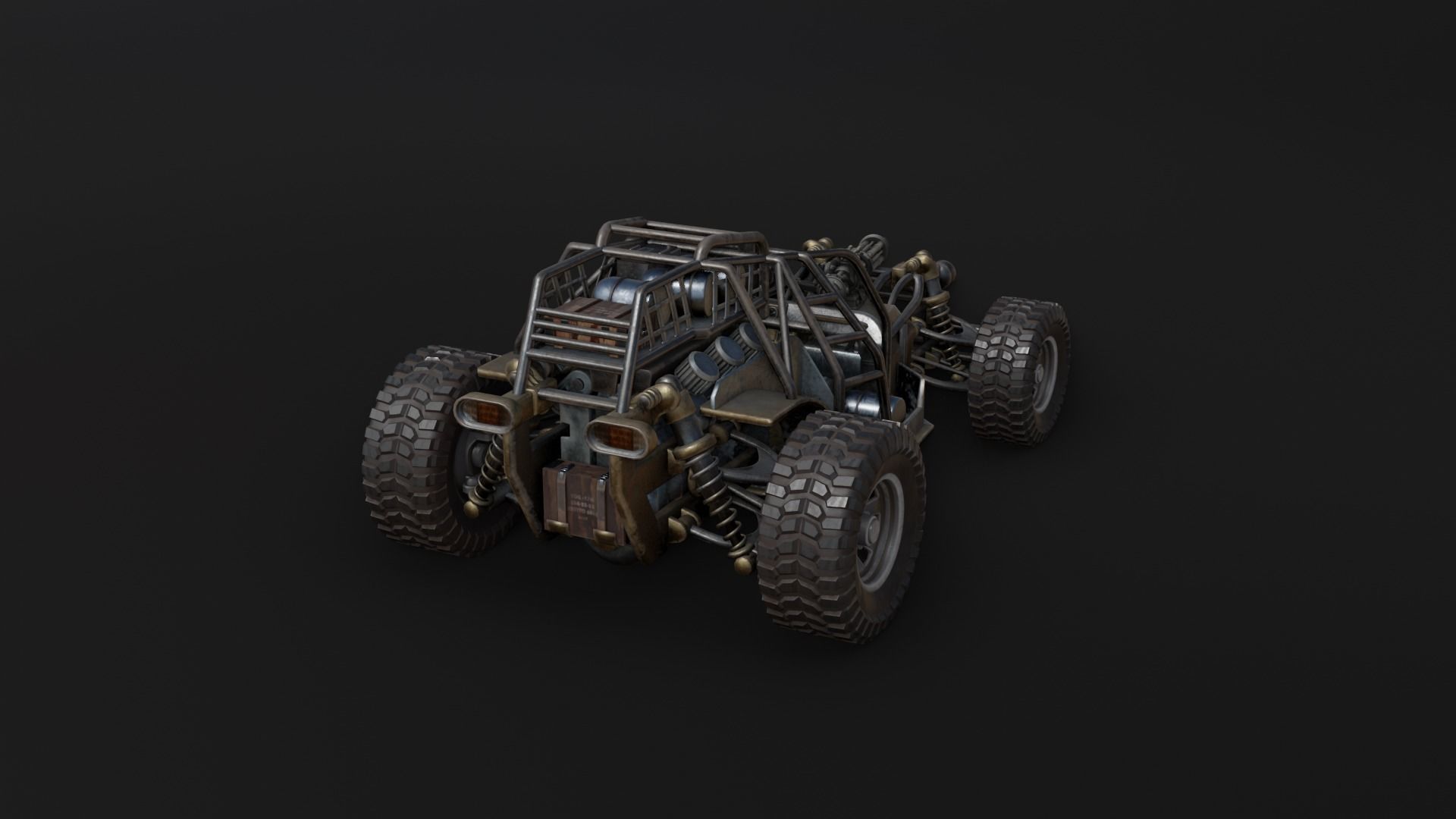 Dune hopper car Low-poly 3D model_20