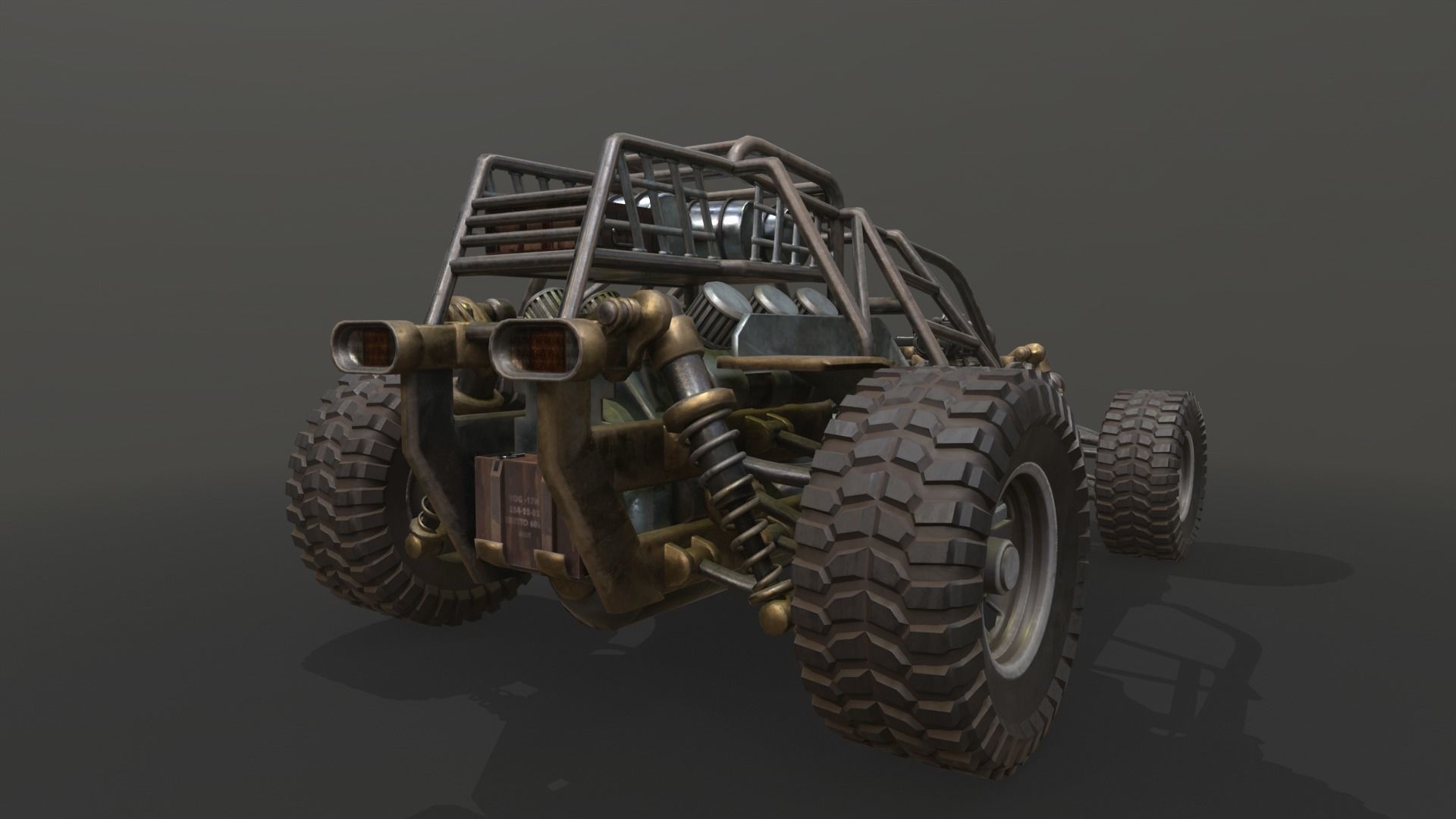 Dune hopper car Low-poly 3D model_47