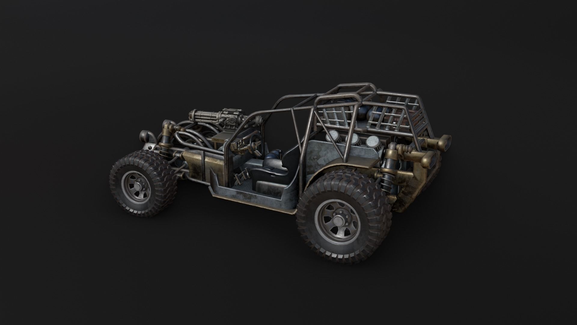 Dune hopper car Low-poly 3D model_27