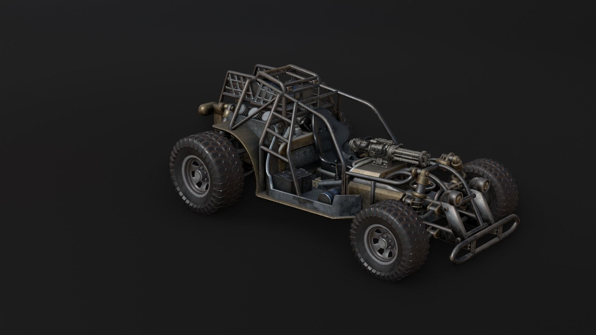 Dune hopper car Low-poly 3D model_14