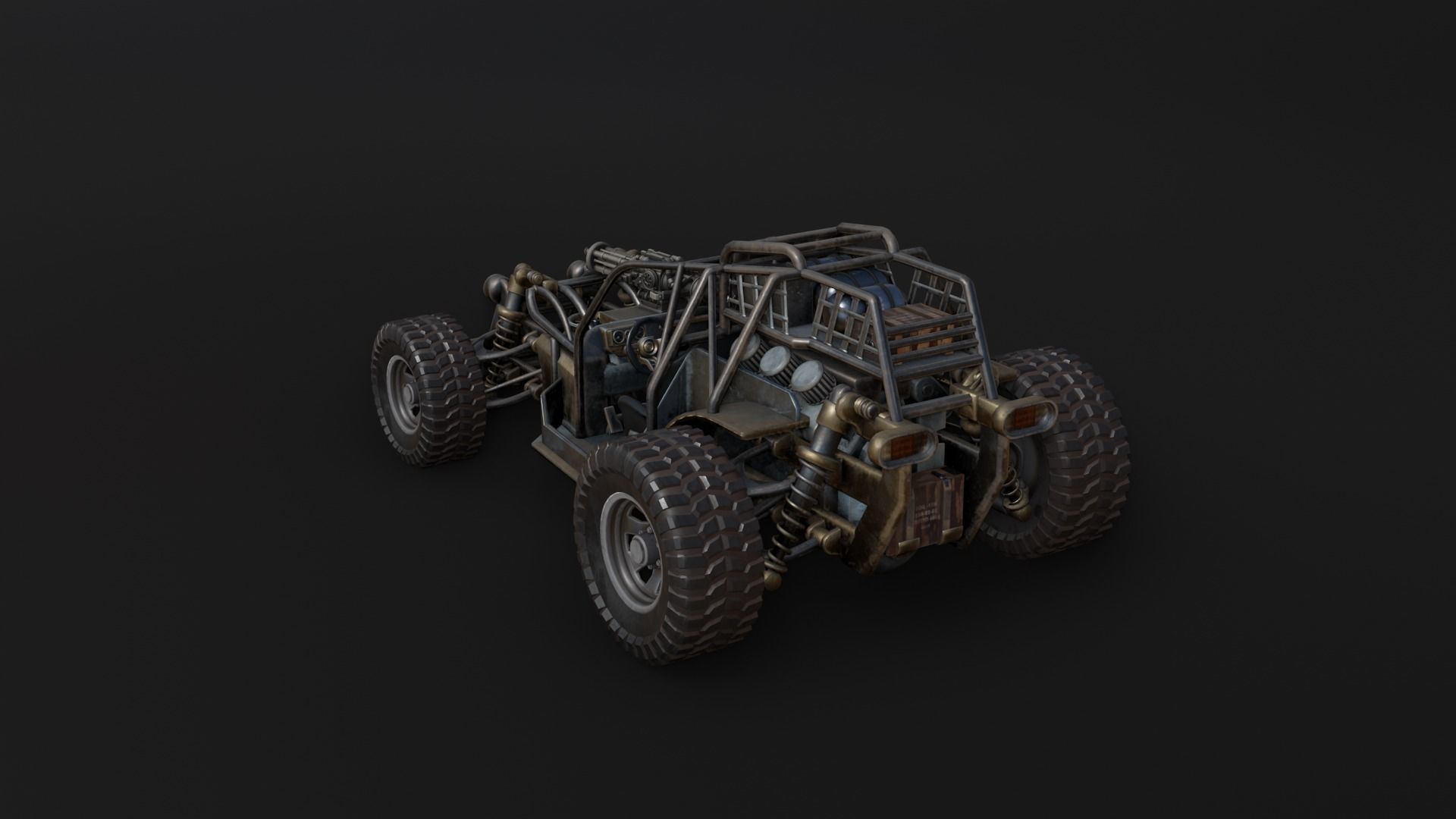 Dune hopper car Low-poly 3D model_24