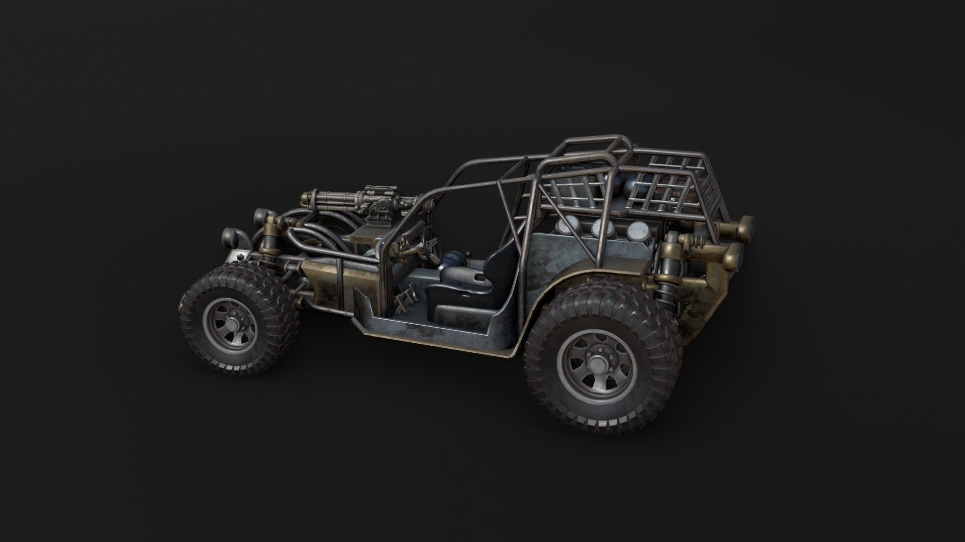 Dune hopper car Low-poly 3D model_28