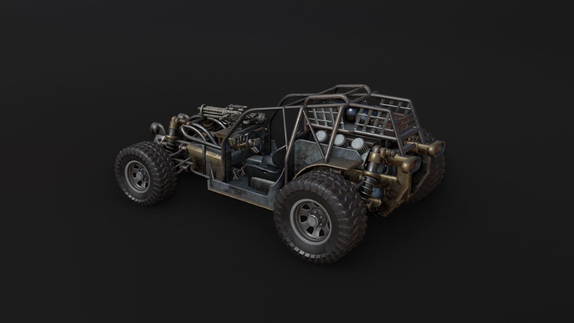 Dune hopper car Low-poly 3D model_26