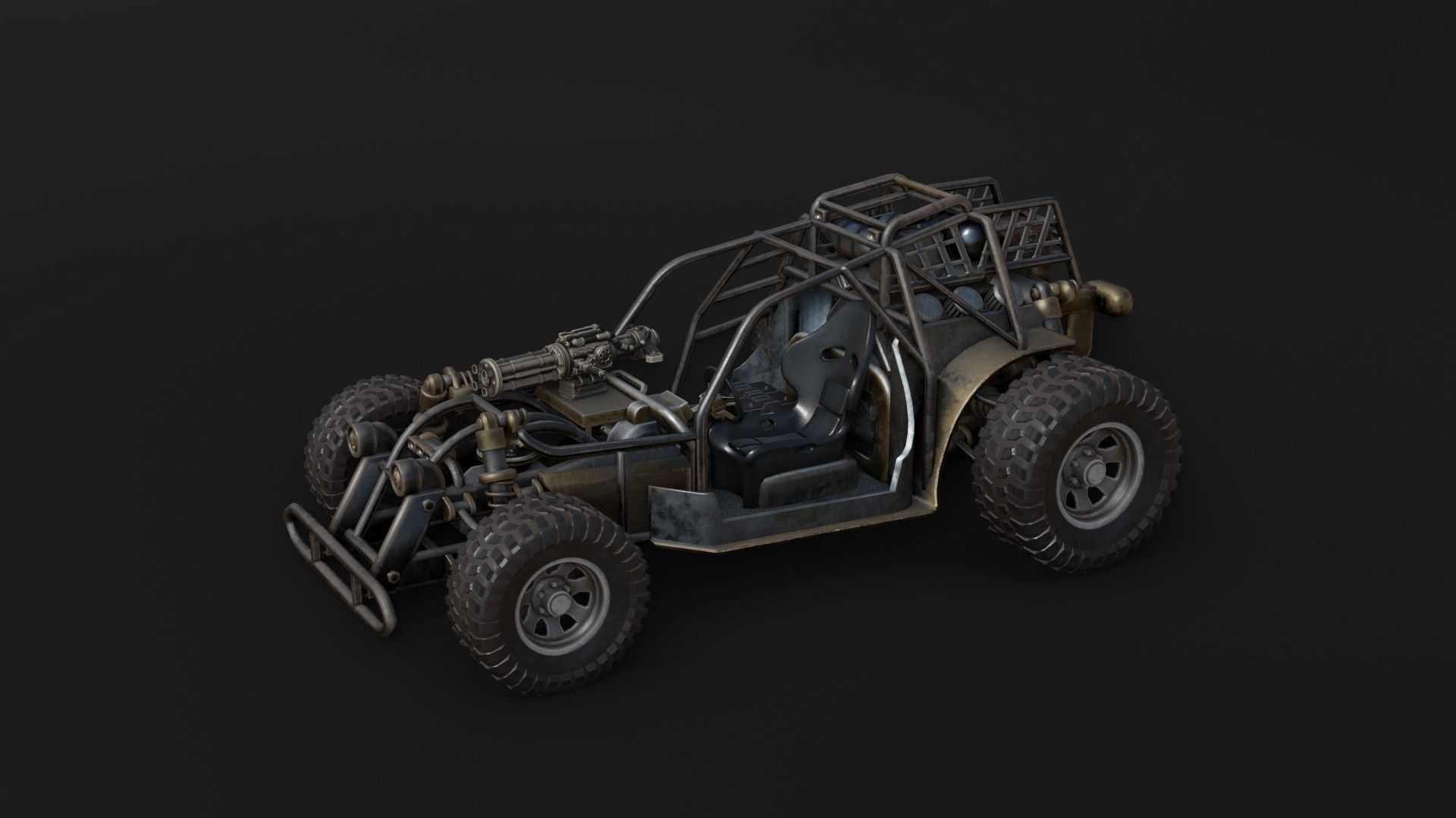 Dune hopper car Low-poly 3D model_7