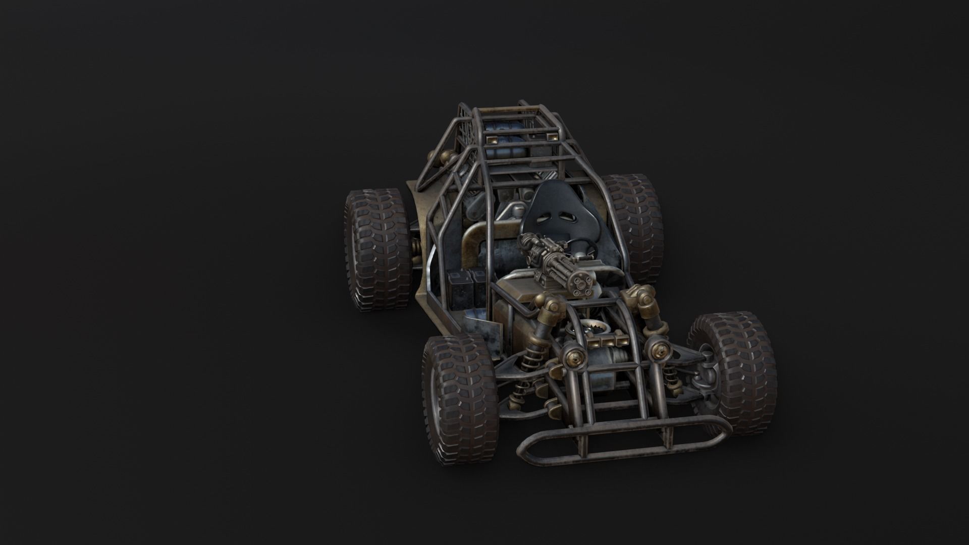 Dune hopper car Low-poly 3D model_12