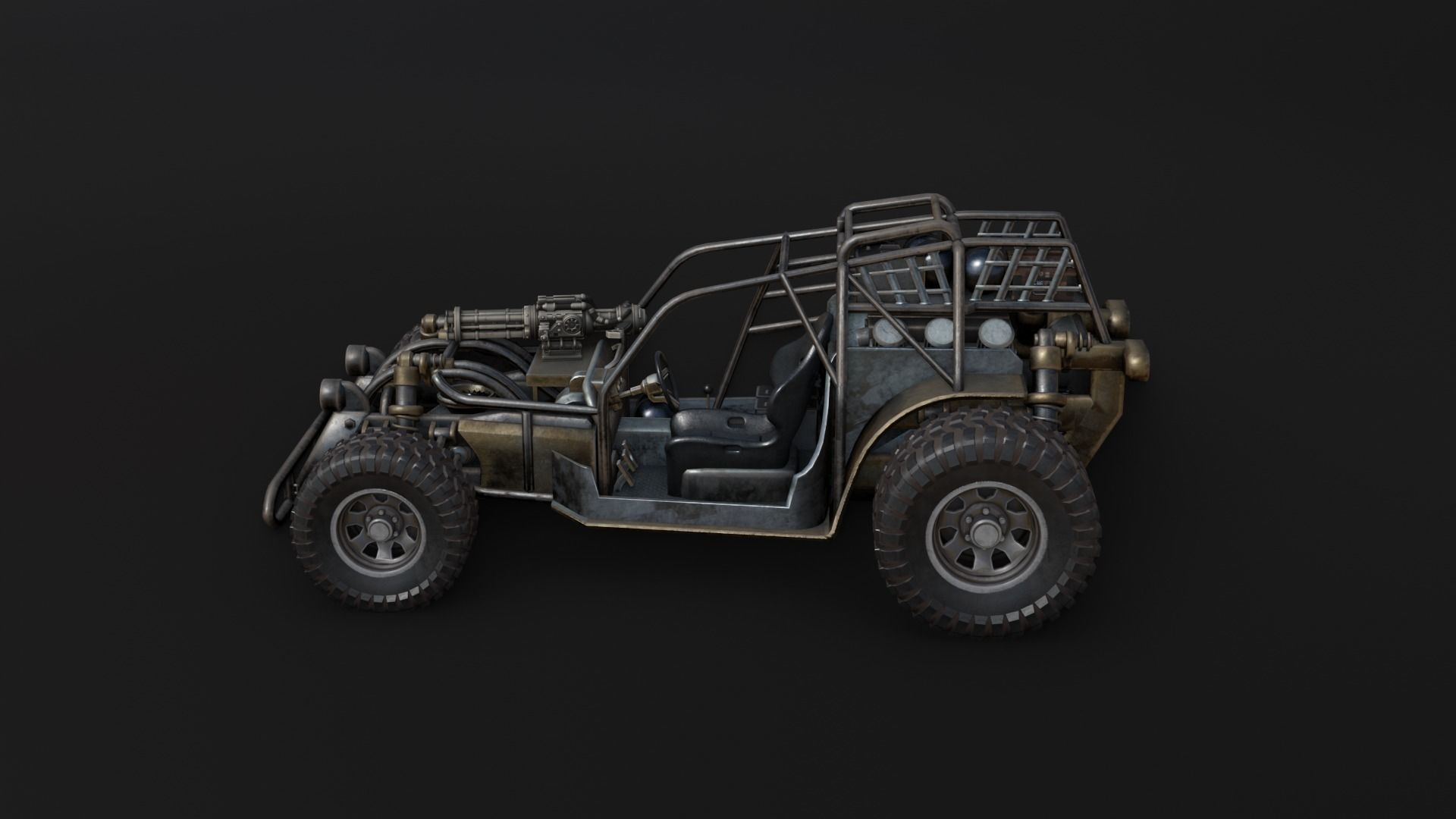 Dune hopper car Low-poly 3D model_3