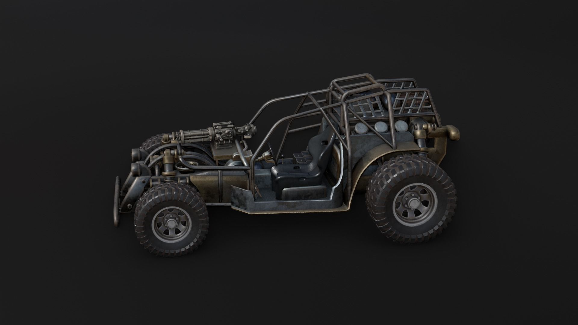 Dune hopper car Low-poly 3D model_5