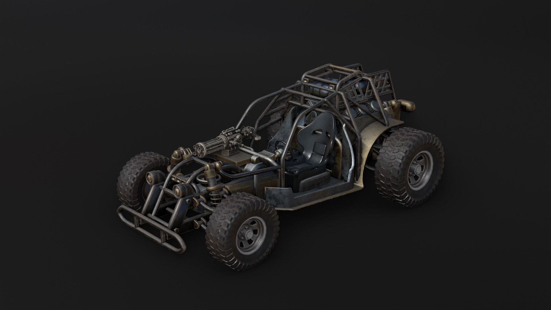 Dune hopper car Low-poly 3D model_8