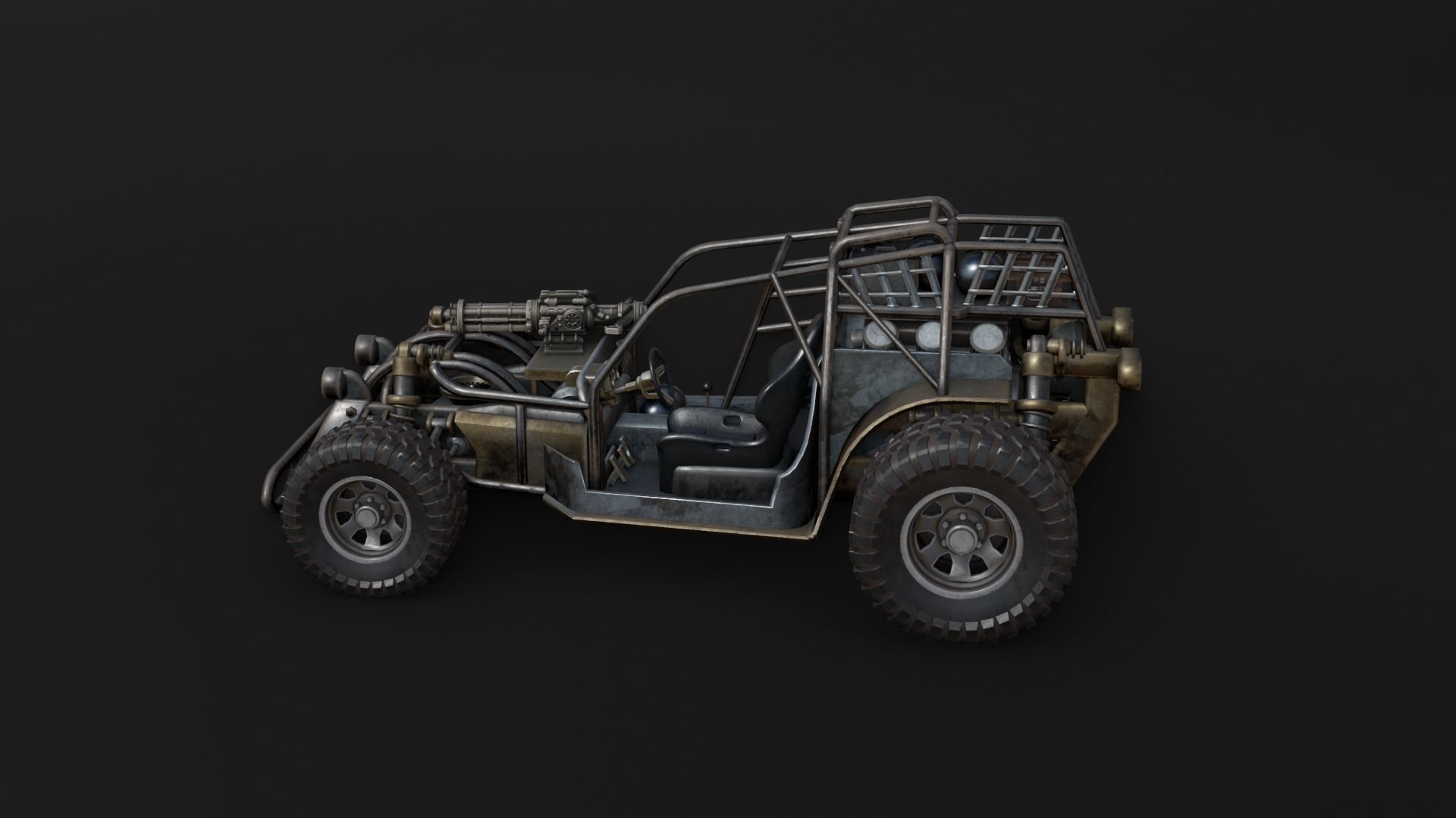 Dune hopper car Low-poly 3D model_31