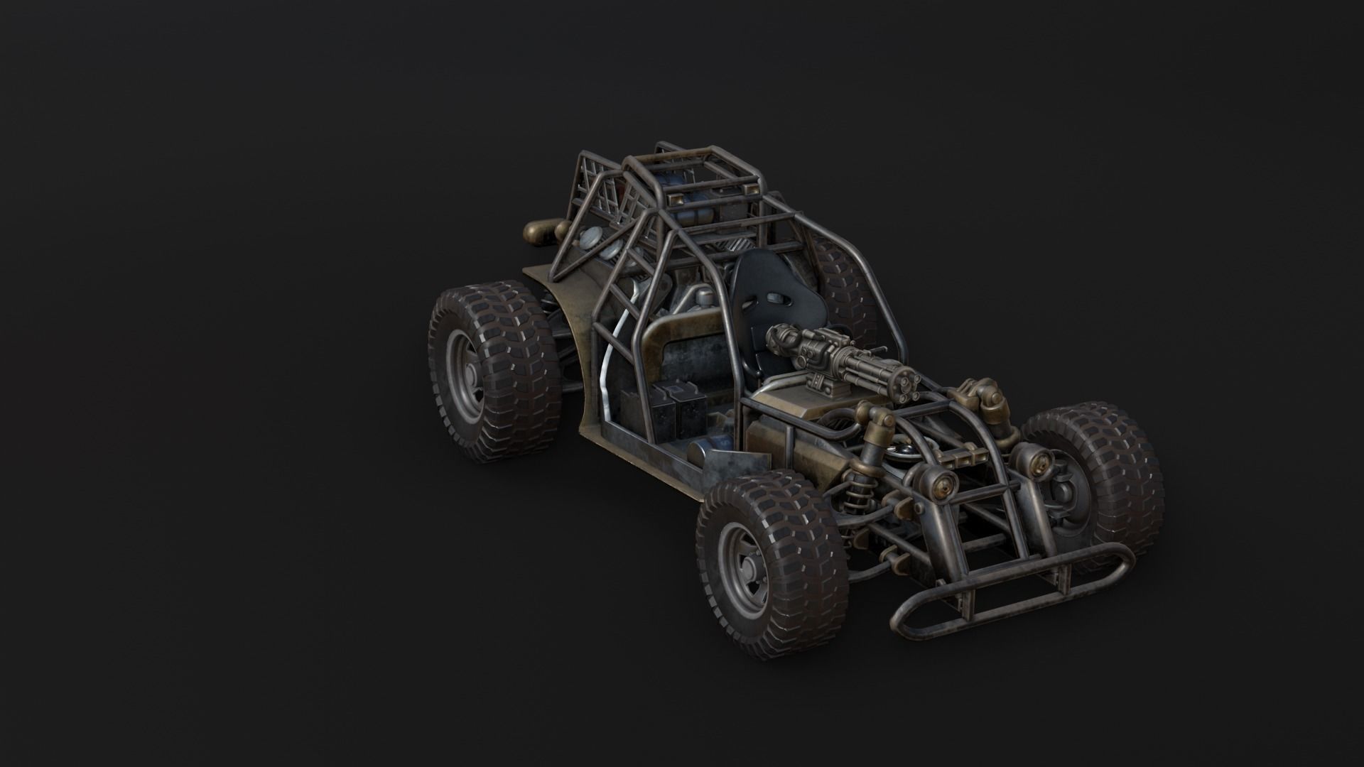 Dune hopper car Low-poly 3D model_13