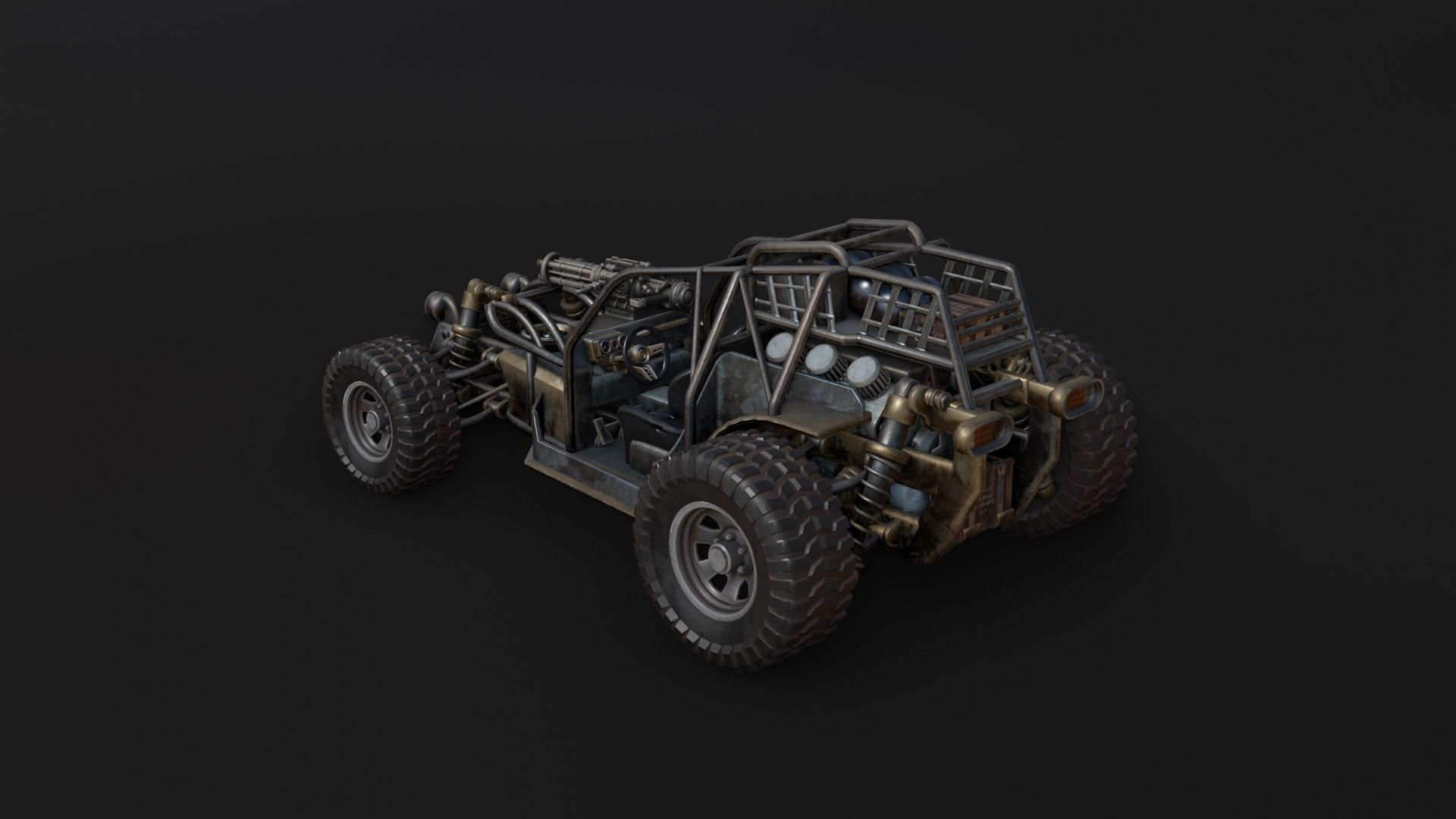 Dune hopper car Low-poly 3D model_25