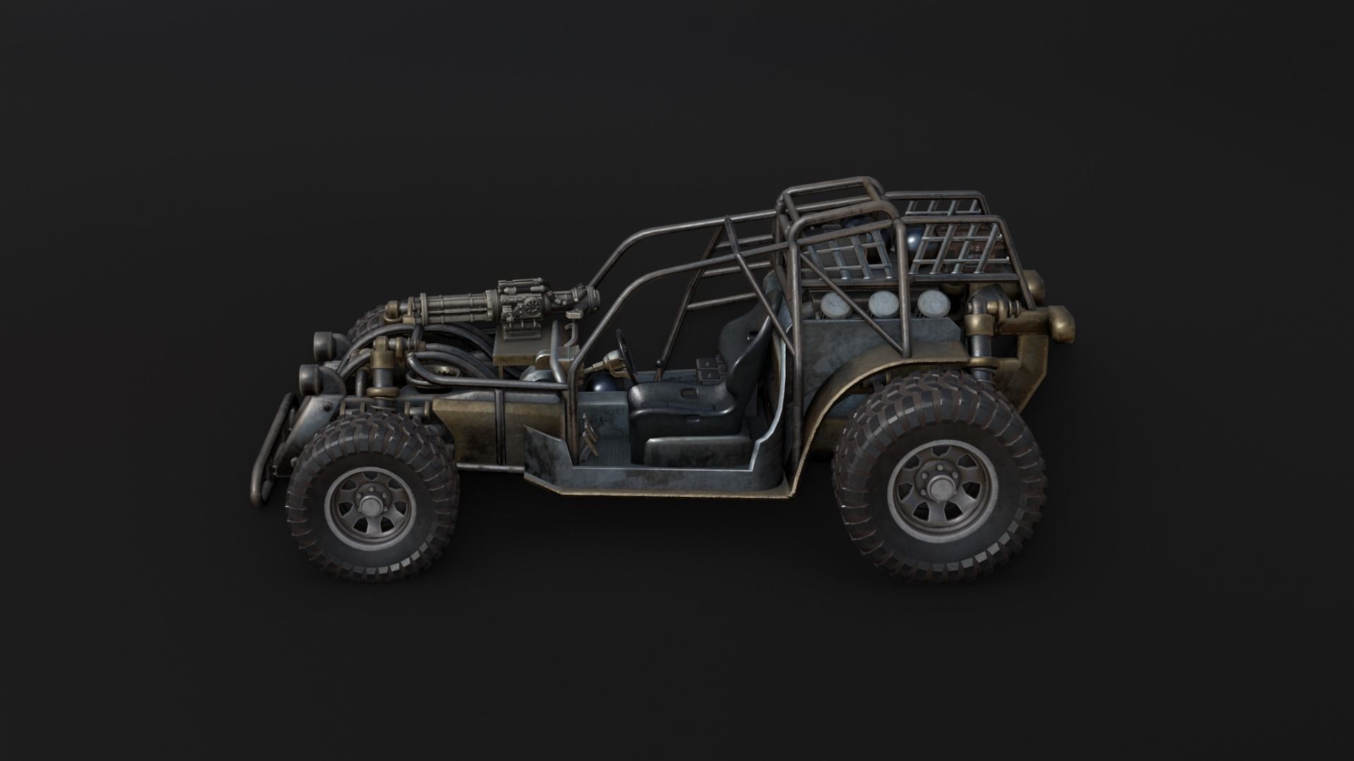 Dune hopper car Low-poly 3D model_4