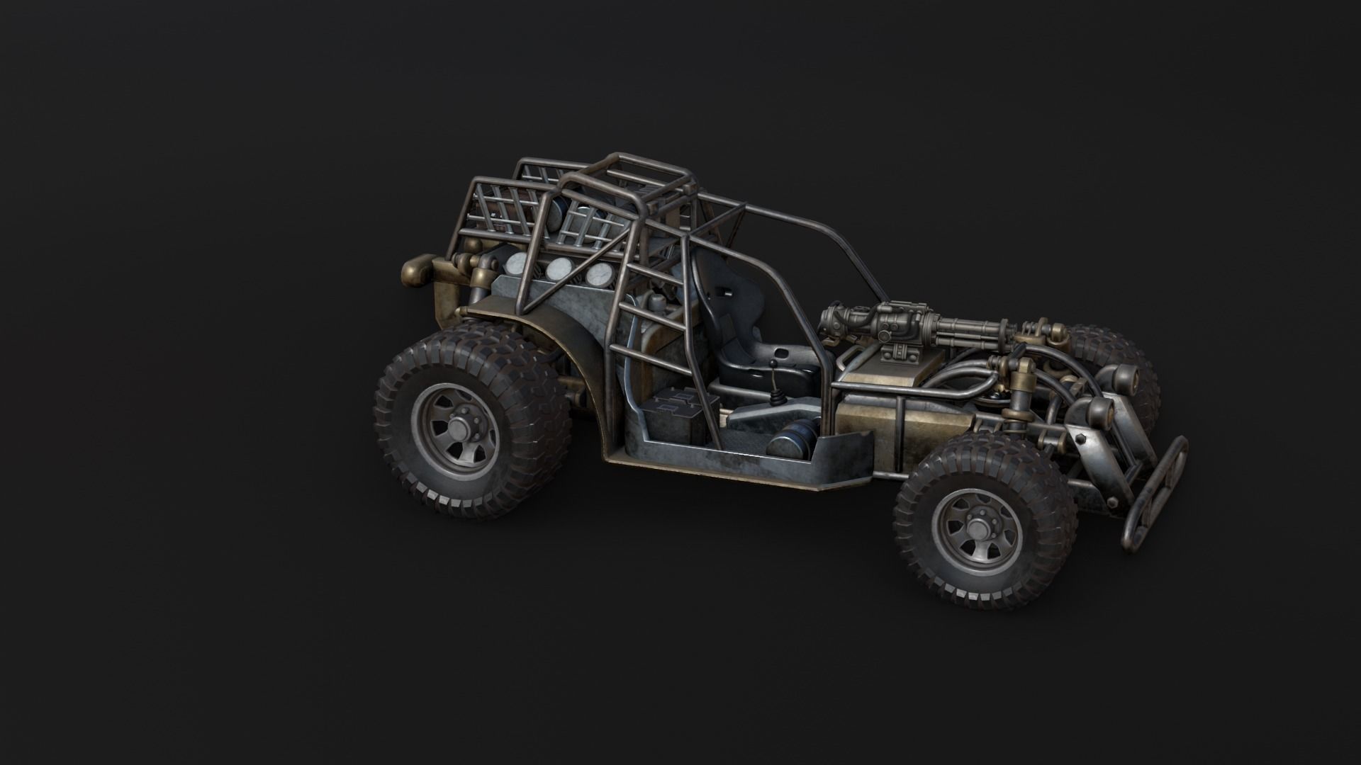 Dune hopper car Low-poly 3D model_15