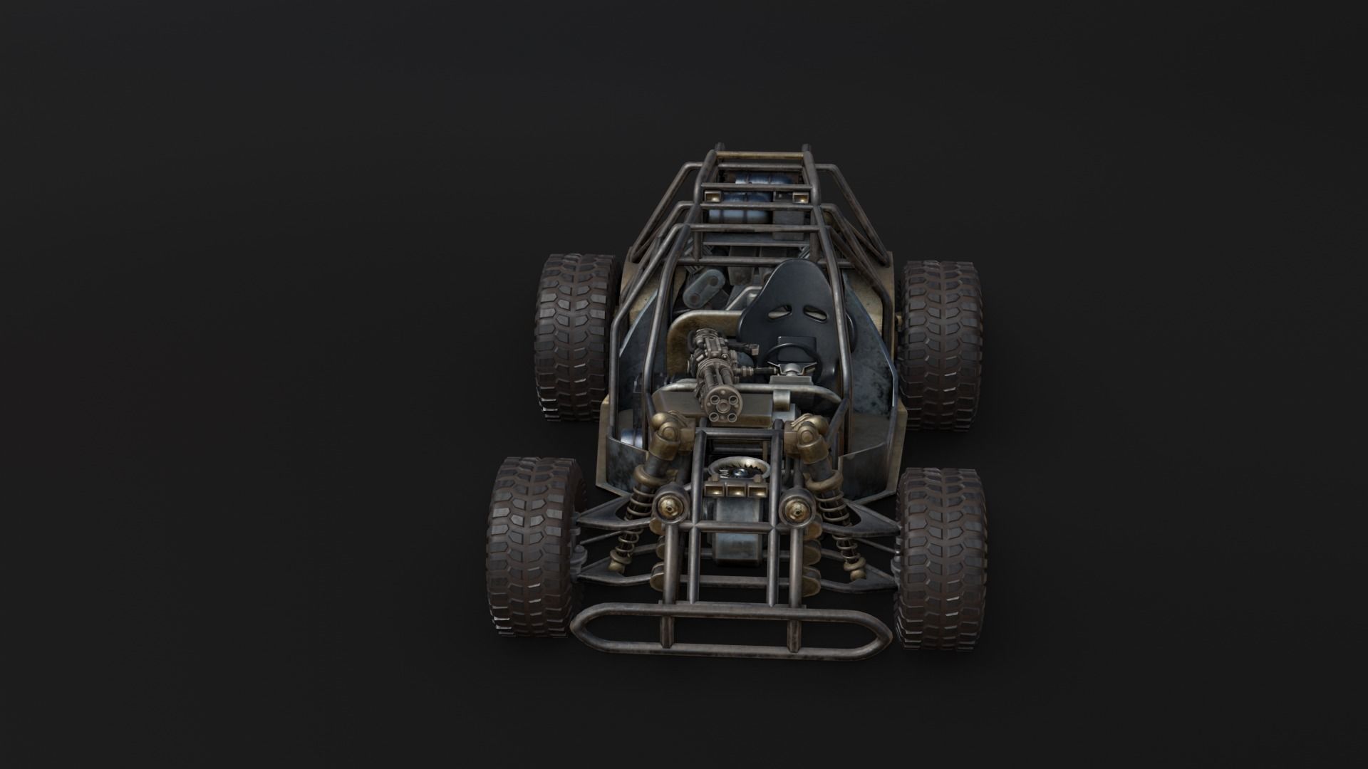 Dune hopper car Low-poly 3D model_11