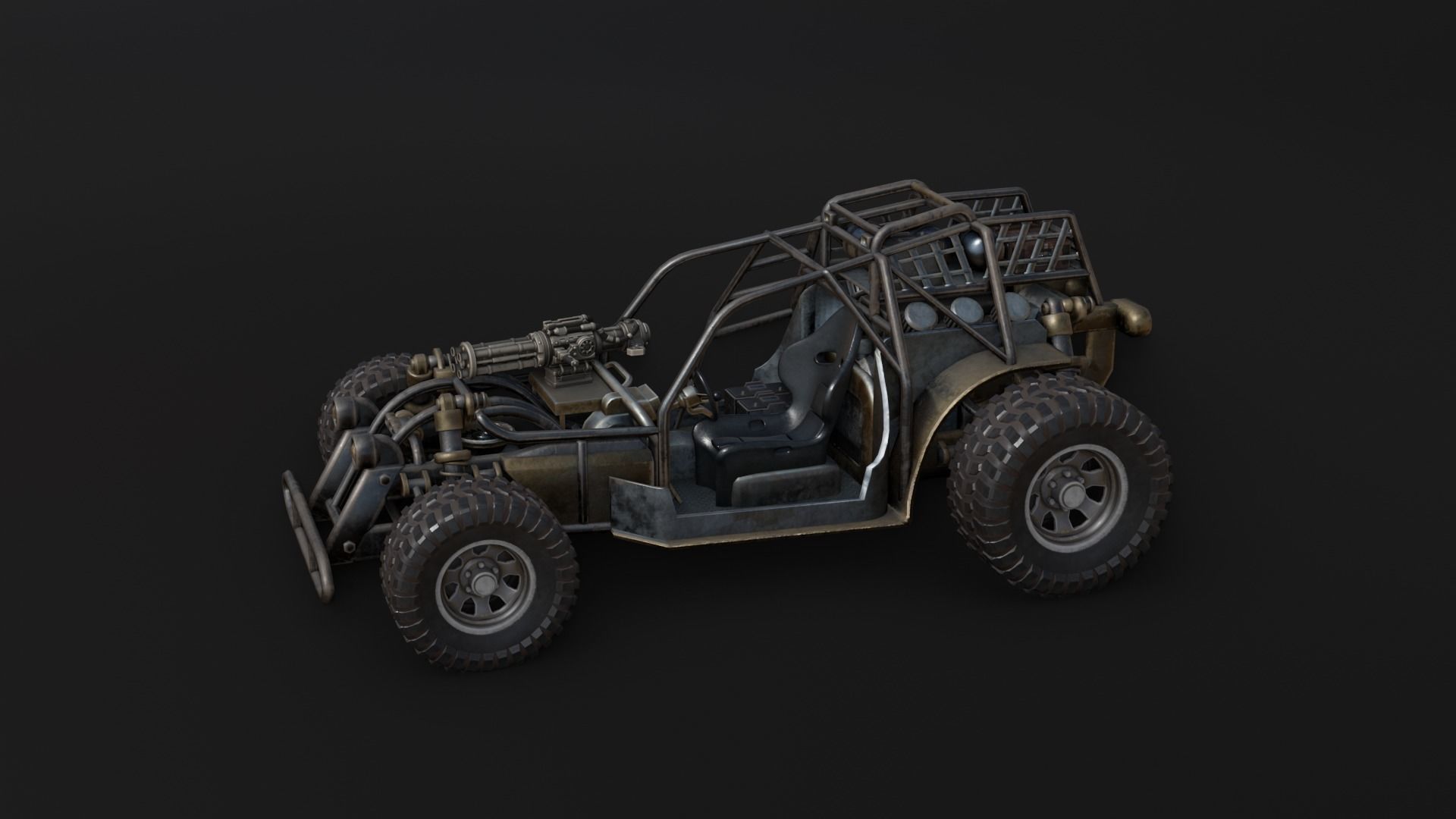 Dune hopper car Low-poly 3D model_6