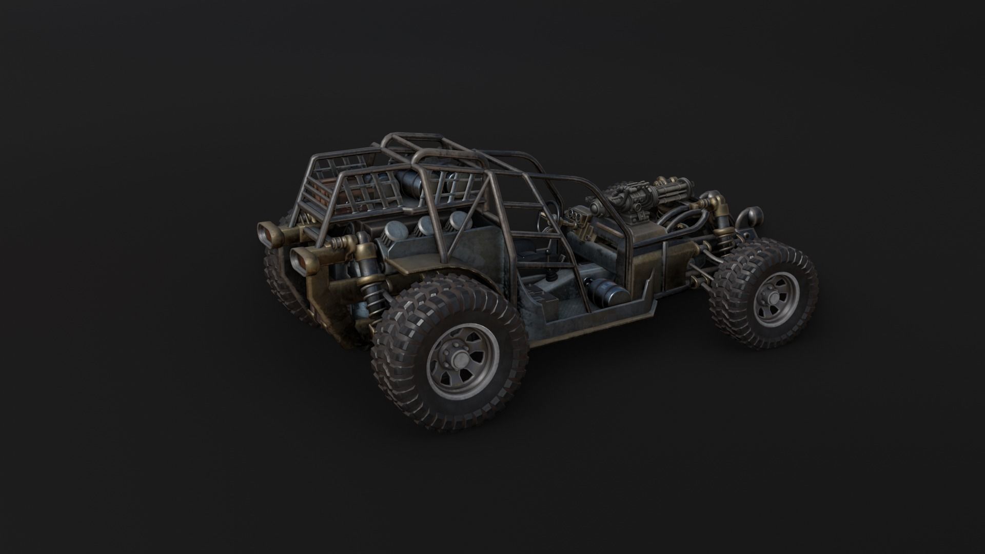 Dune hopper car Low-poly 3D model_18