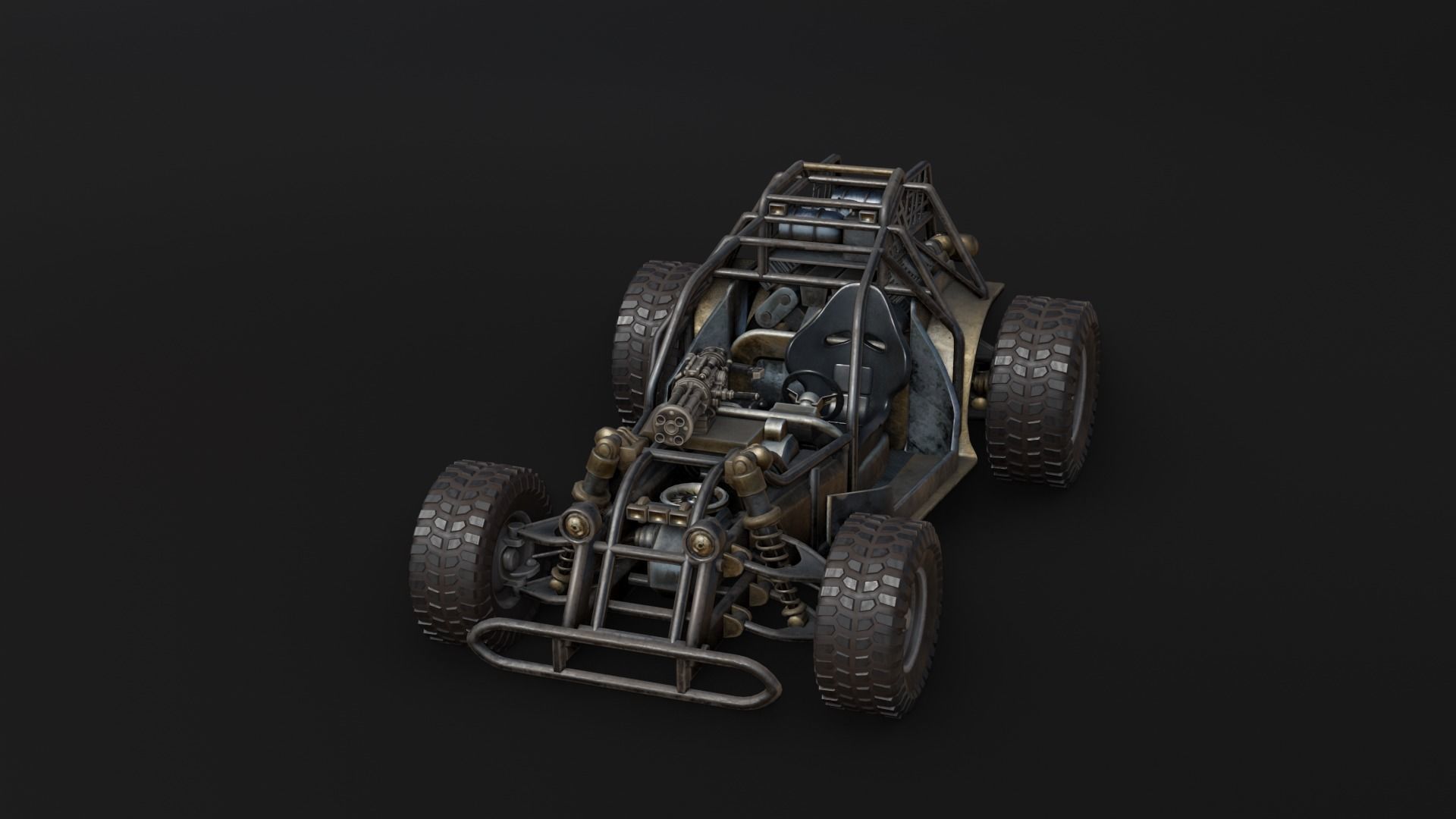 Dune hopper car Low-poly 3D model_10