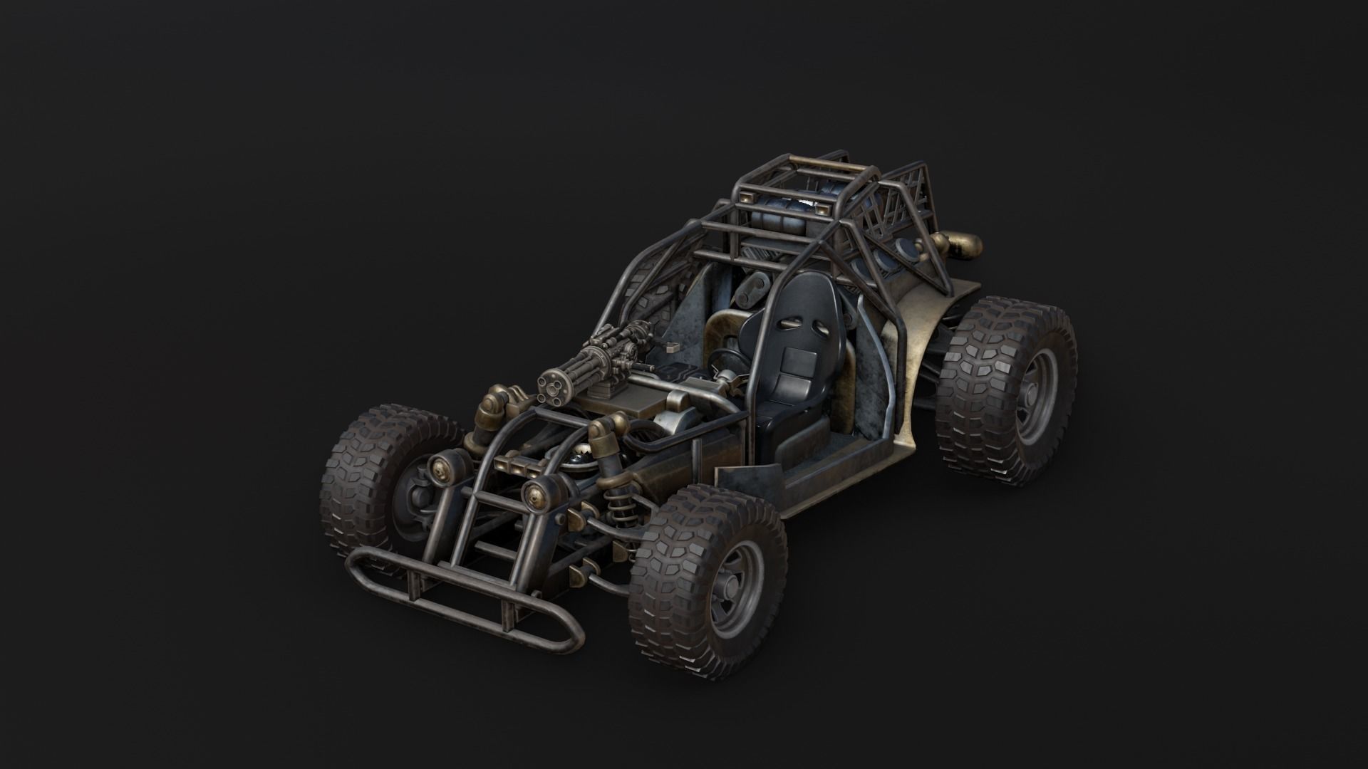 Dune hopper car Low-poly 3D model_9