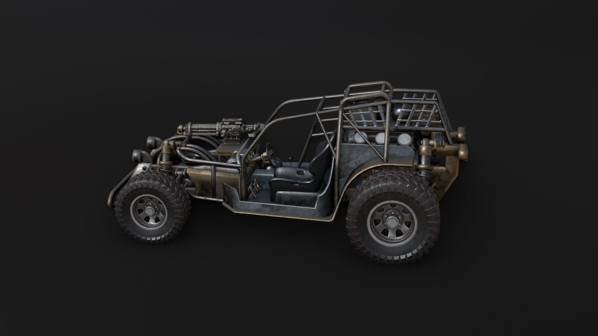 Dune hopper car Low-poly 3D model_30