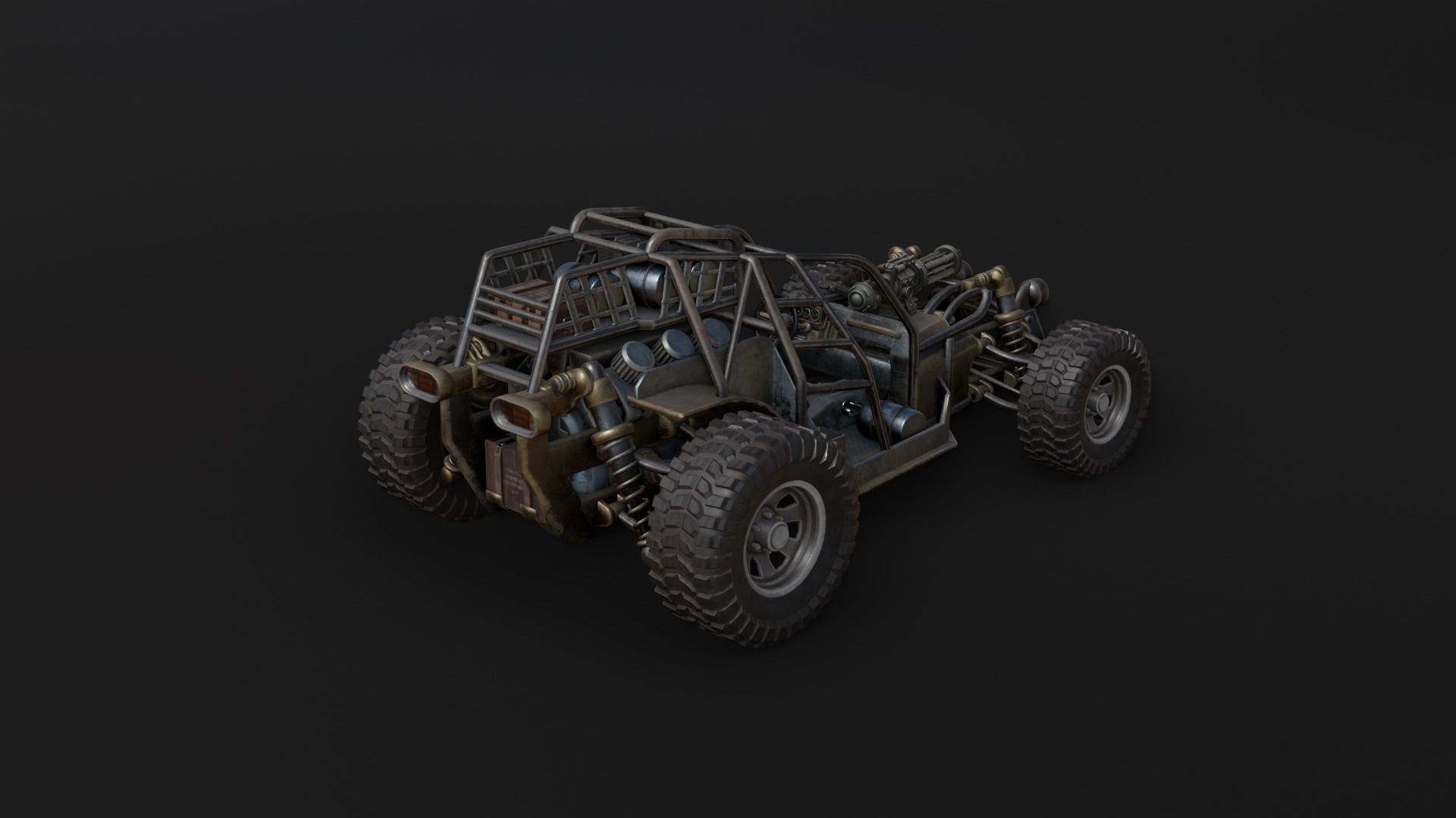 Dune hopper car Low-poly 3D model_19