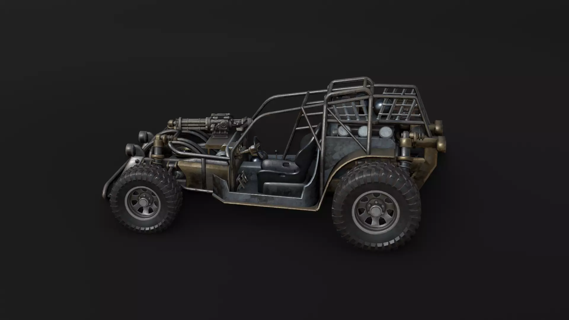 Dune hopper car Low-poly 3D model_0