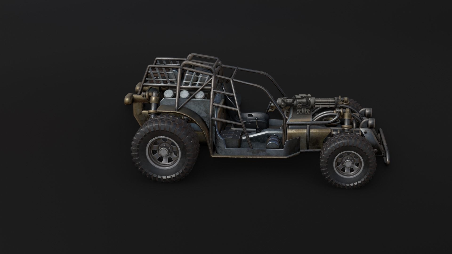 Dune hopper car Low-poly 3D model_16