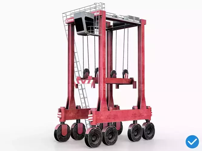 Port Mobile Crane - Straddle Carrier Gameready PBR