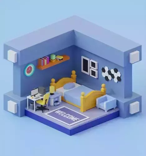 Low Poly Interior house 