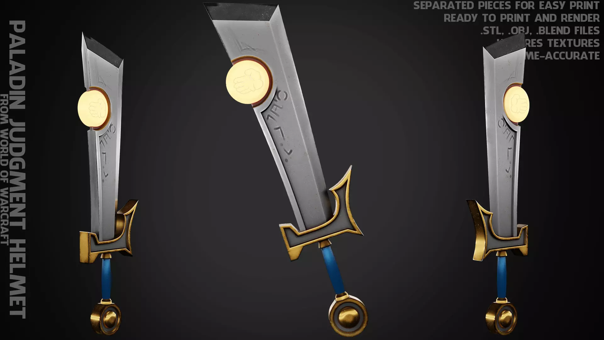 World of Warcraft Paladin Judgment Sword for Cosplay 3D print model_0