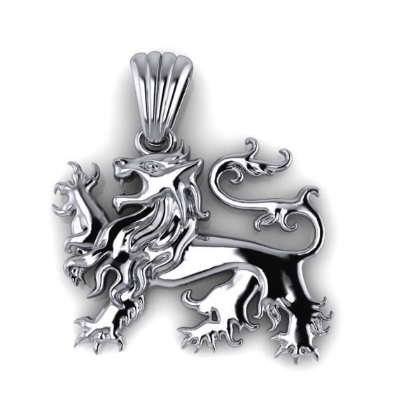 Old Style Scottish Lion Rampant Pendant 3D Model 3D model 3D printable ...