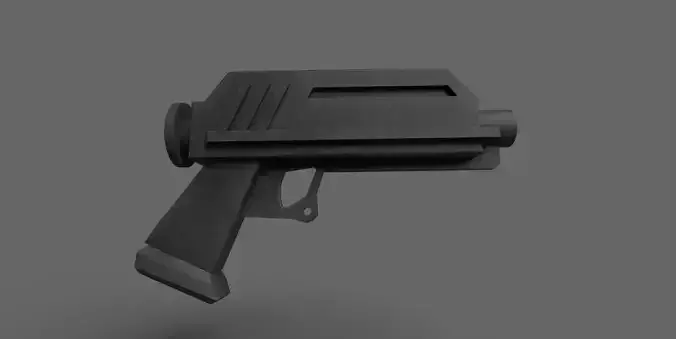 DC-17 hand blaster Low-poly 3D model