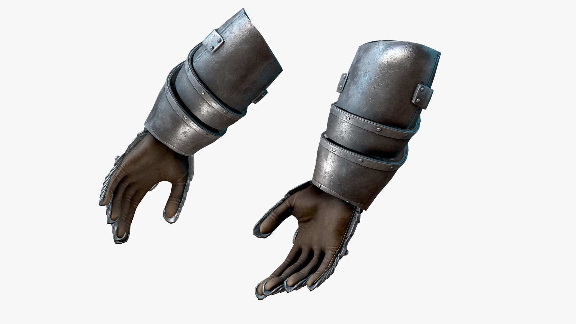 Medieval Knight Glove  Low-poly 3D model_2