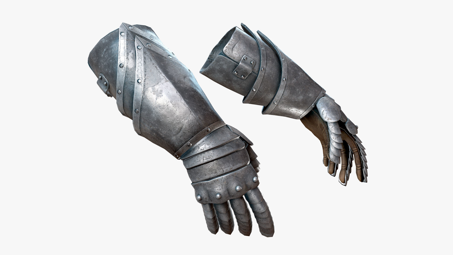 Medieval Knight Glove  Low-poly 3D model_1