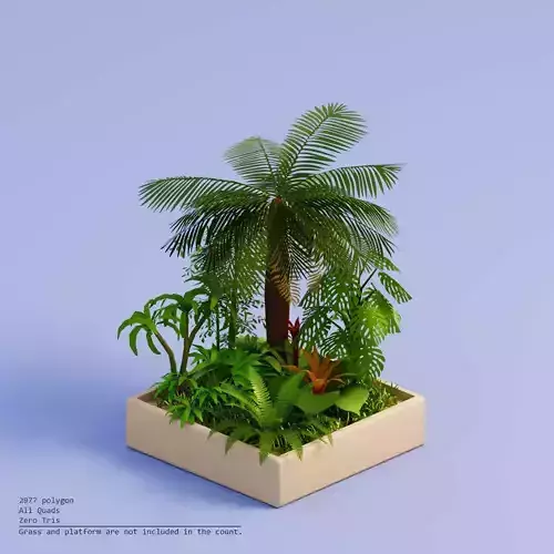 Tropical Plants Low Poly 