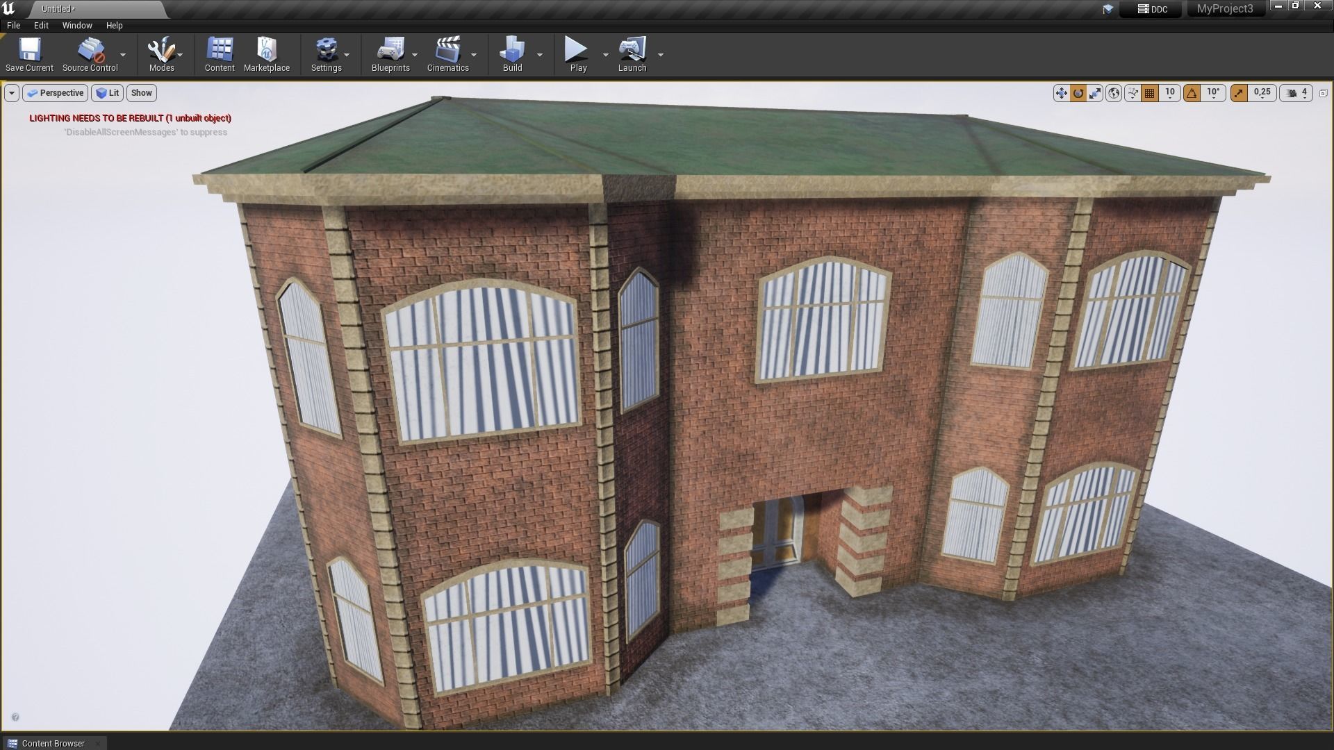 Brick House Low-poly 3D model_16