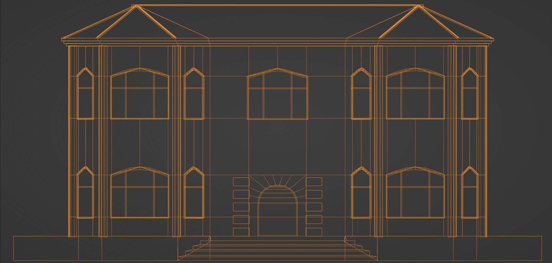 Brick House Low-poly 3D model_20