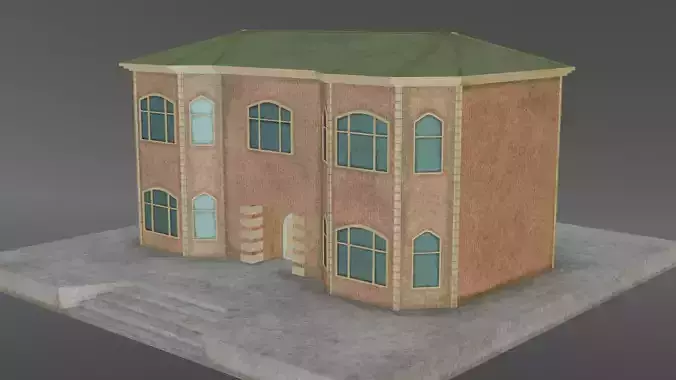 Brick House Low-poly 3D model