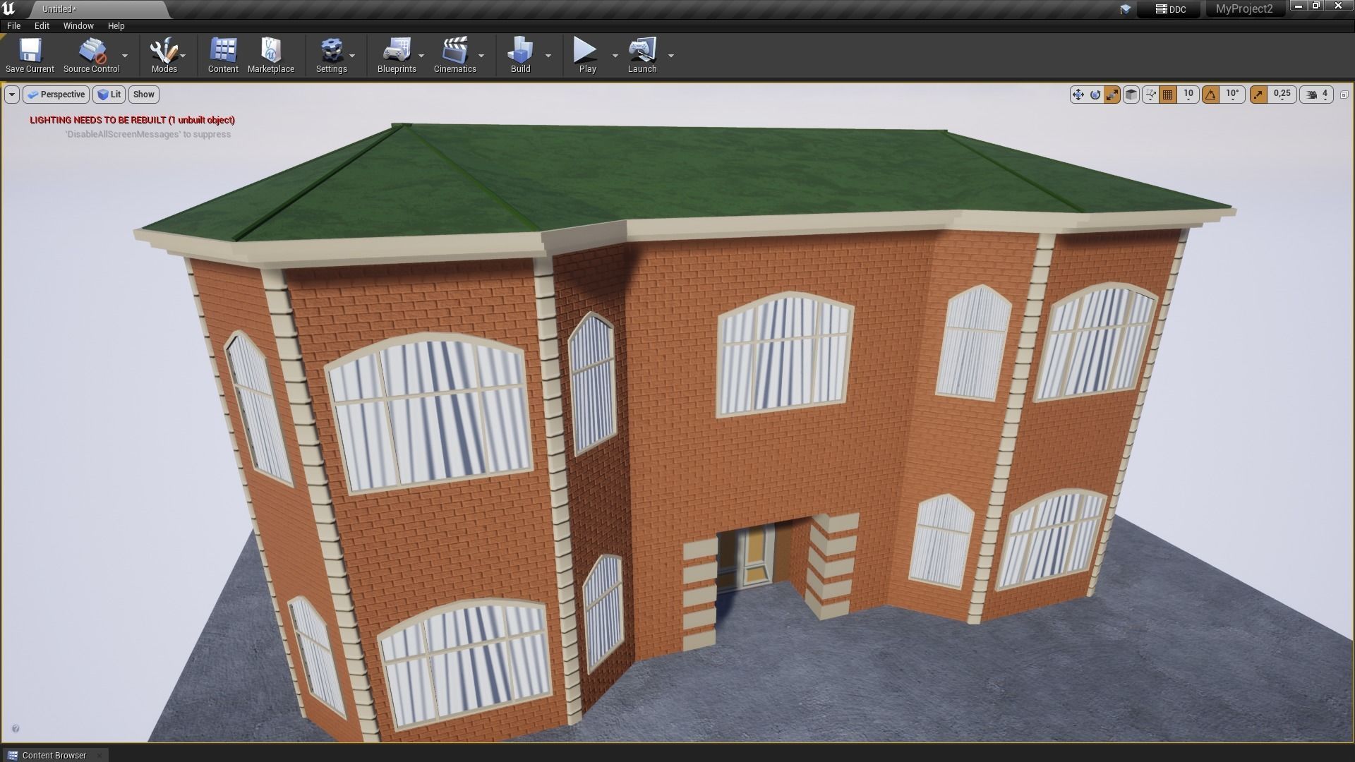 Brick House Low-poly 3D model_15