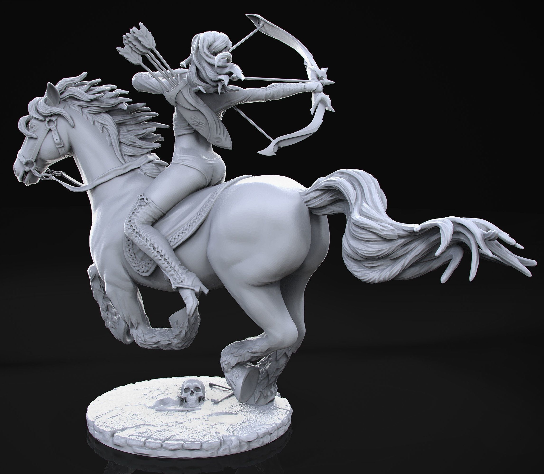 Elf Riding Archery 3D print model_3