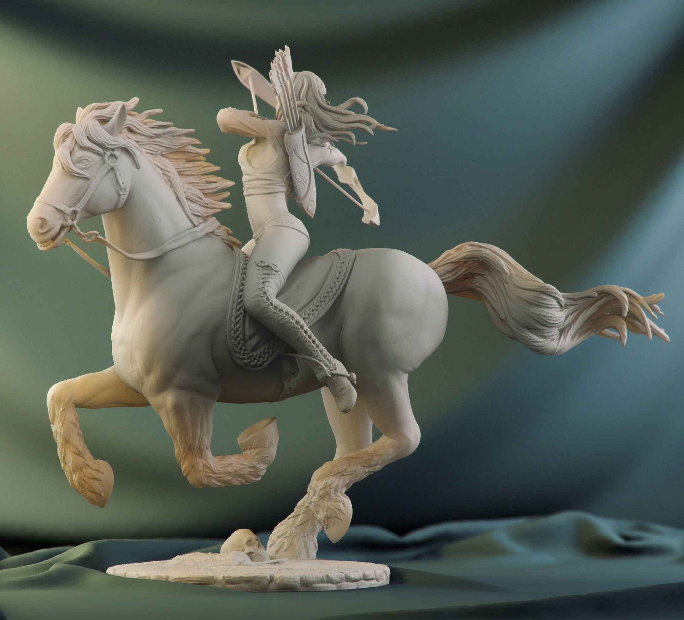 Elf Riding Archery 3D print model_1