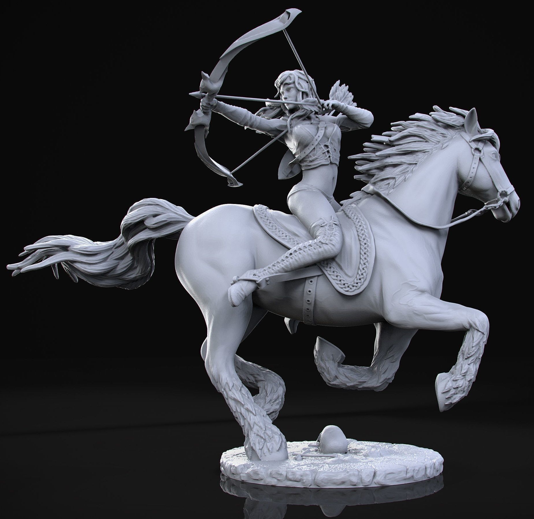 Elf Riding Archery 3D print model_2