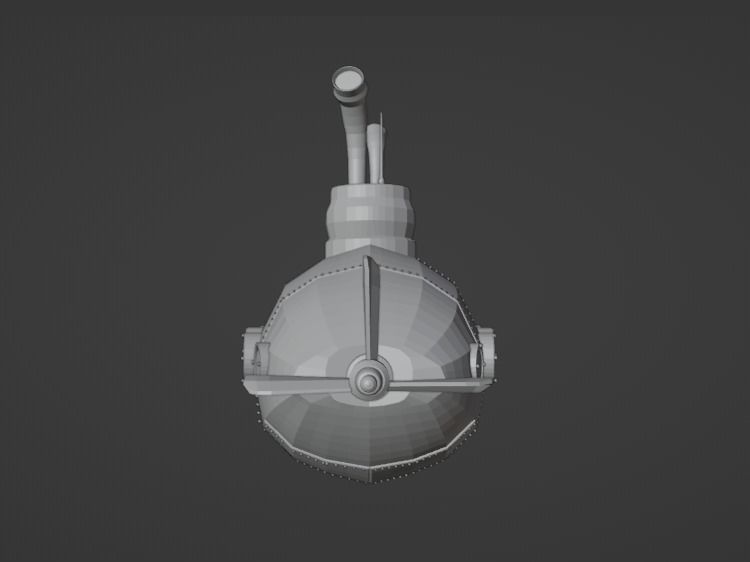 Submarine 001 Low Poly Low-poly 3D model_6