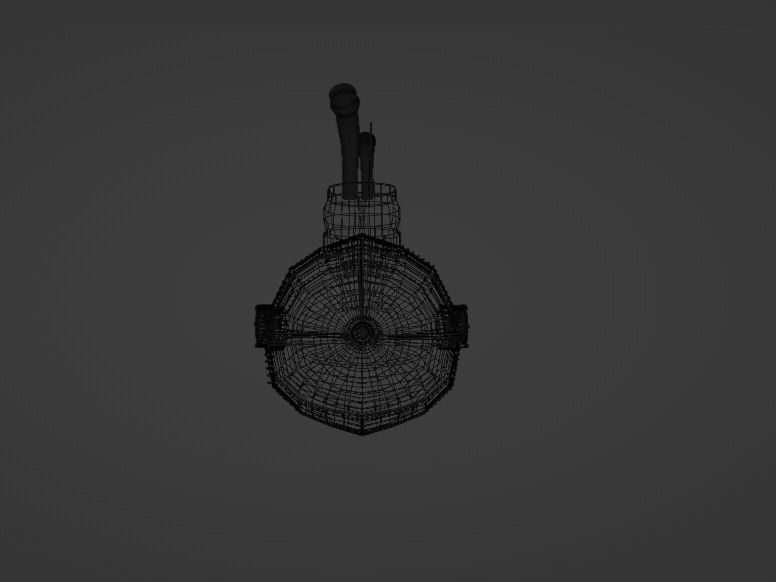 Submarine 001 Low Poly Low-poly 3D model_12