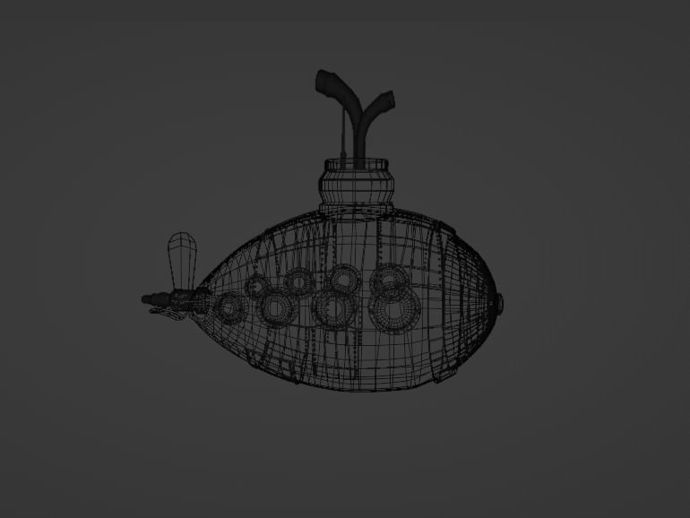 Submarine 001 Low Poly Low-poly 3D model_11